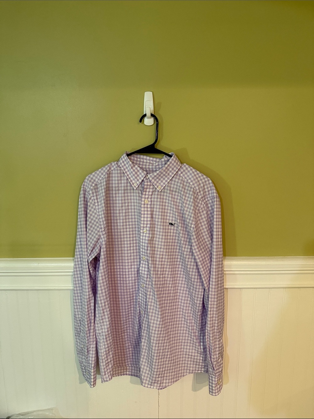 Vineyard Vines Men's Size M Performance Lavender & White Button-Down Shirt